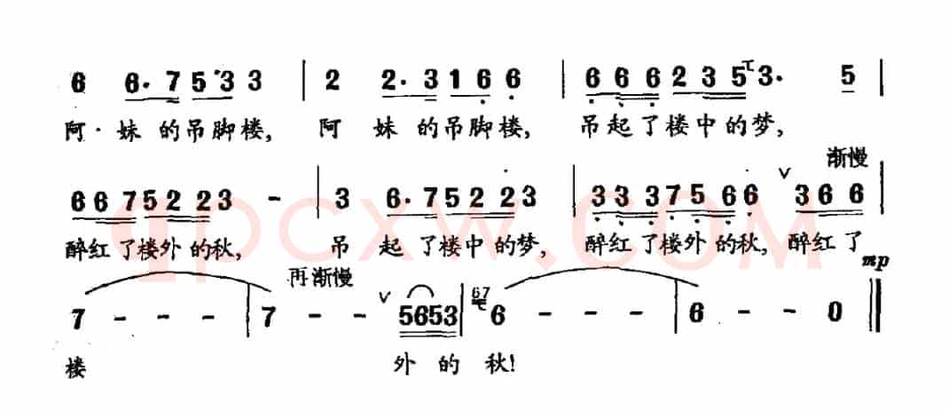 吊脚楼里的阿妹（廖泽川词 王辉曲）