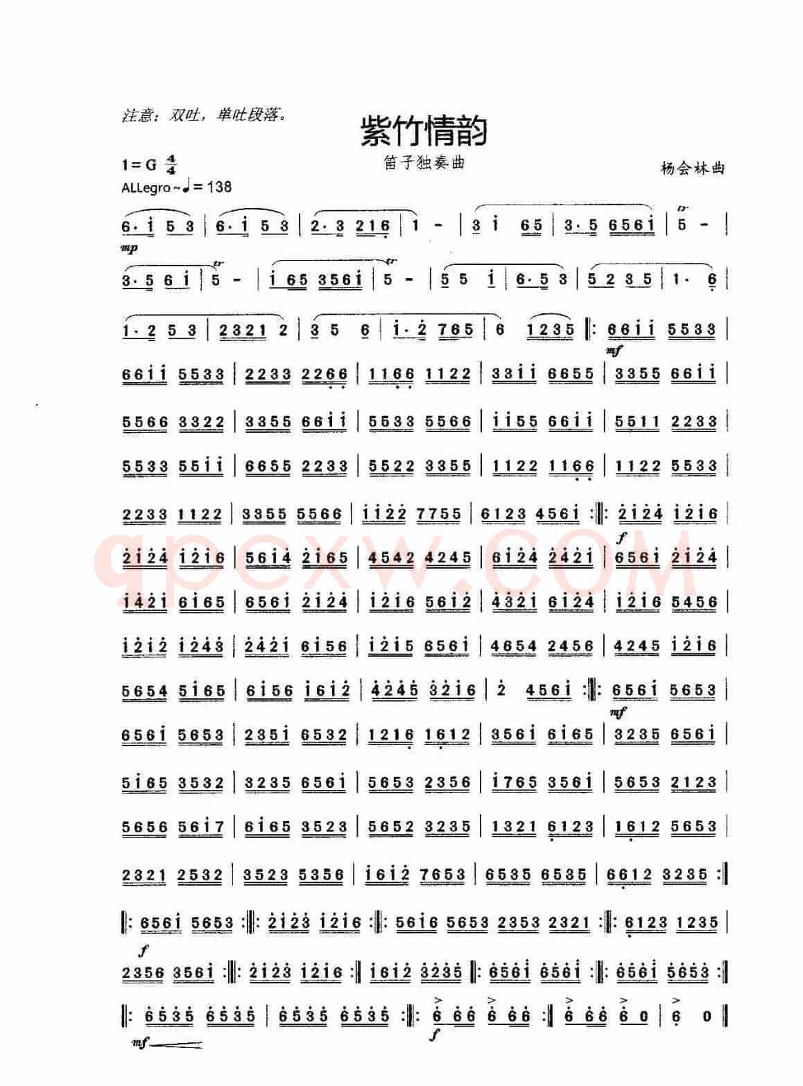 紫竹情韵（笛子独奏曲）