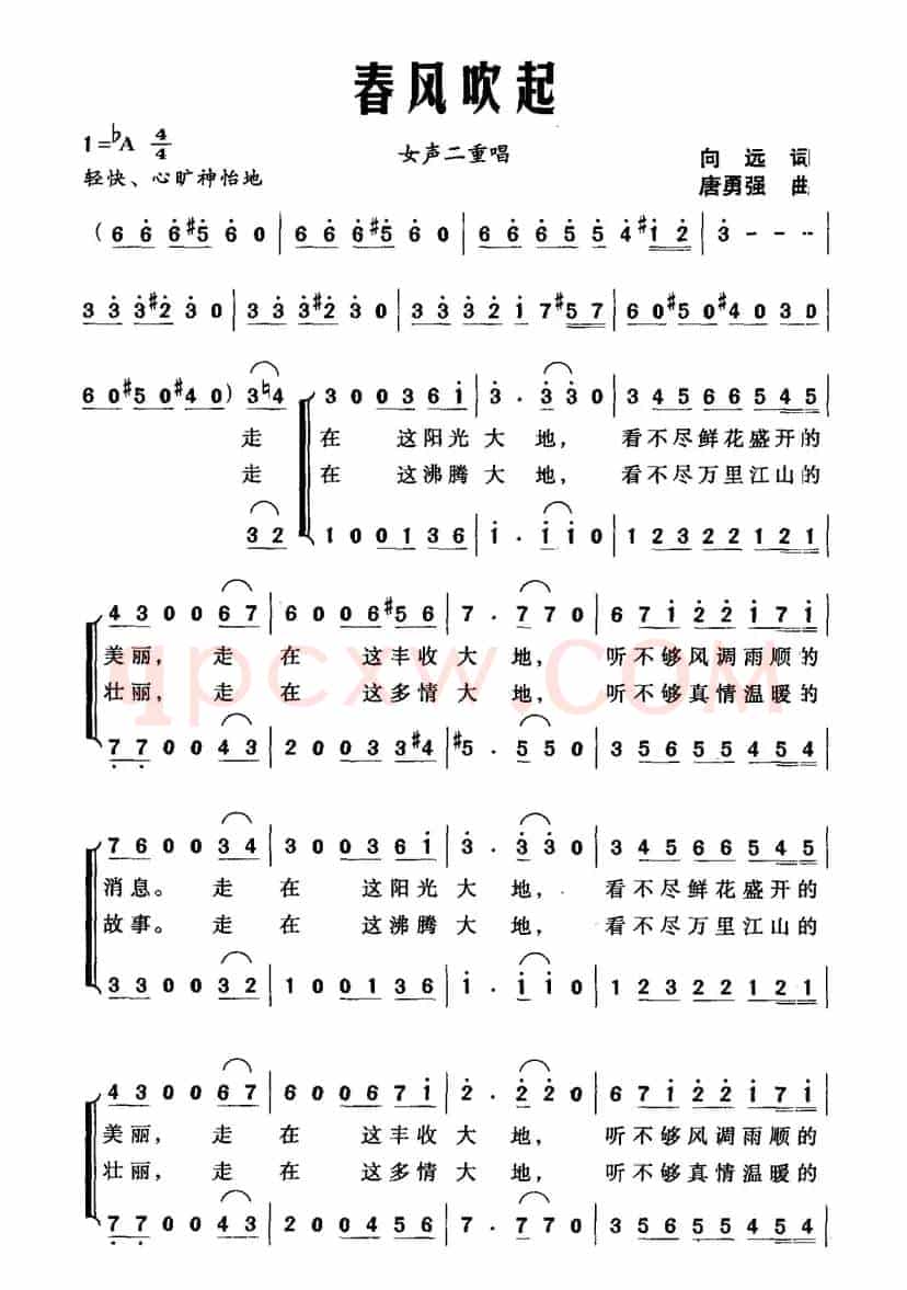 春风吹起（向远词 谢盼春曲）