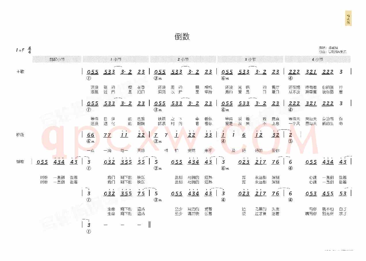 倒数(简和谱)