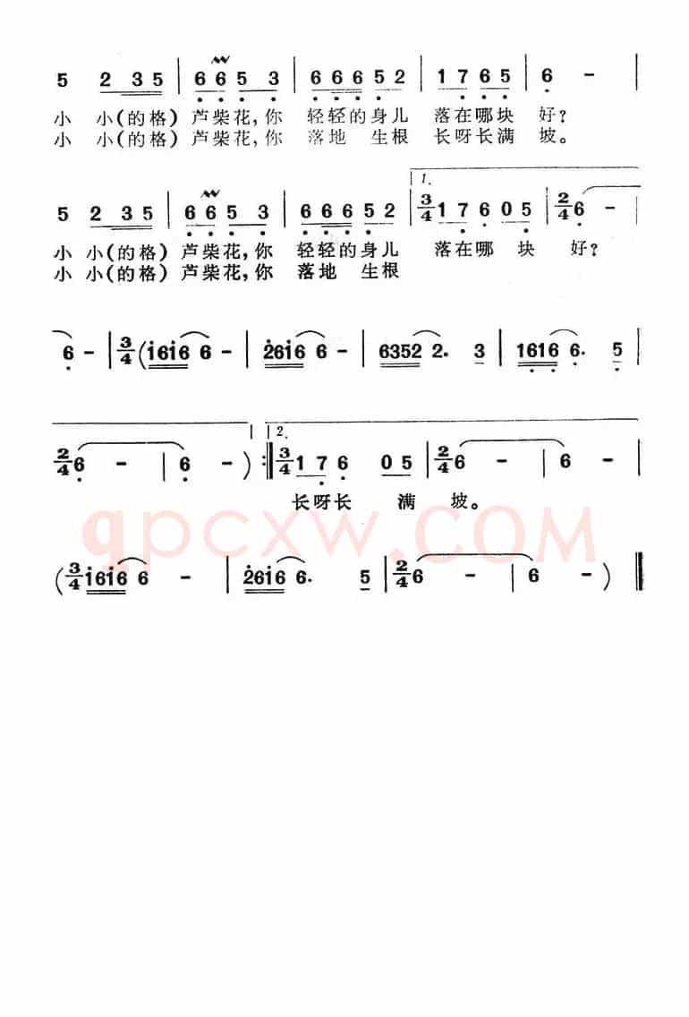 小小芦柴花（电视剧《秋雪湖之恋》插曲）