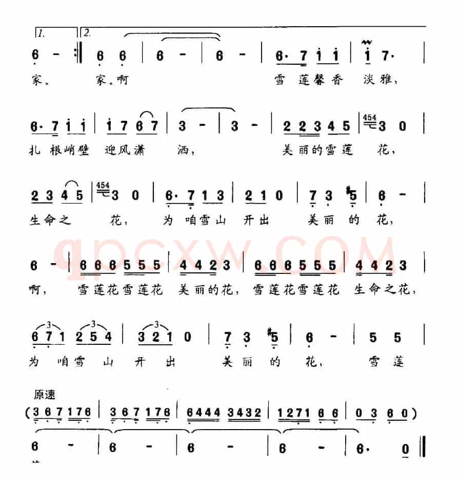 雪莲花（鲁淑然词 罗雄曲）