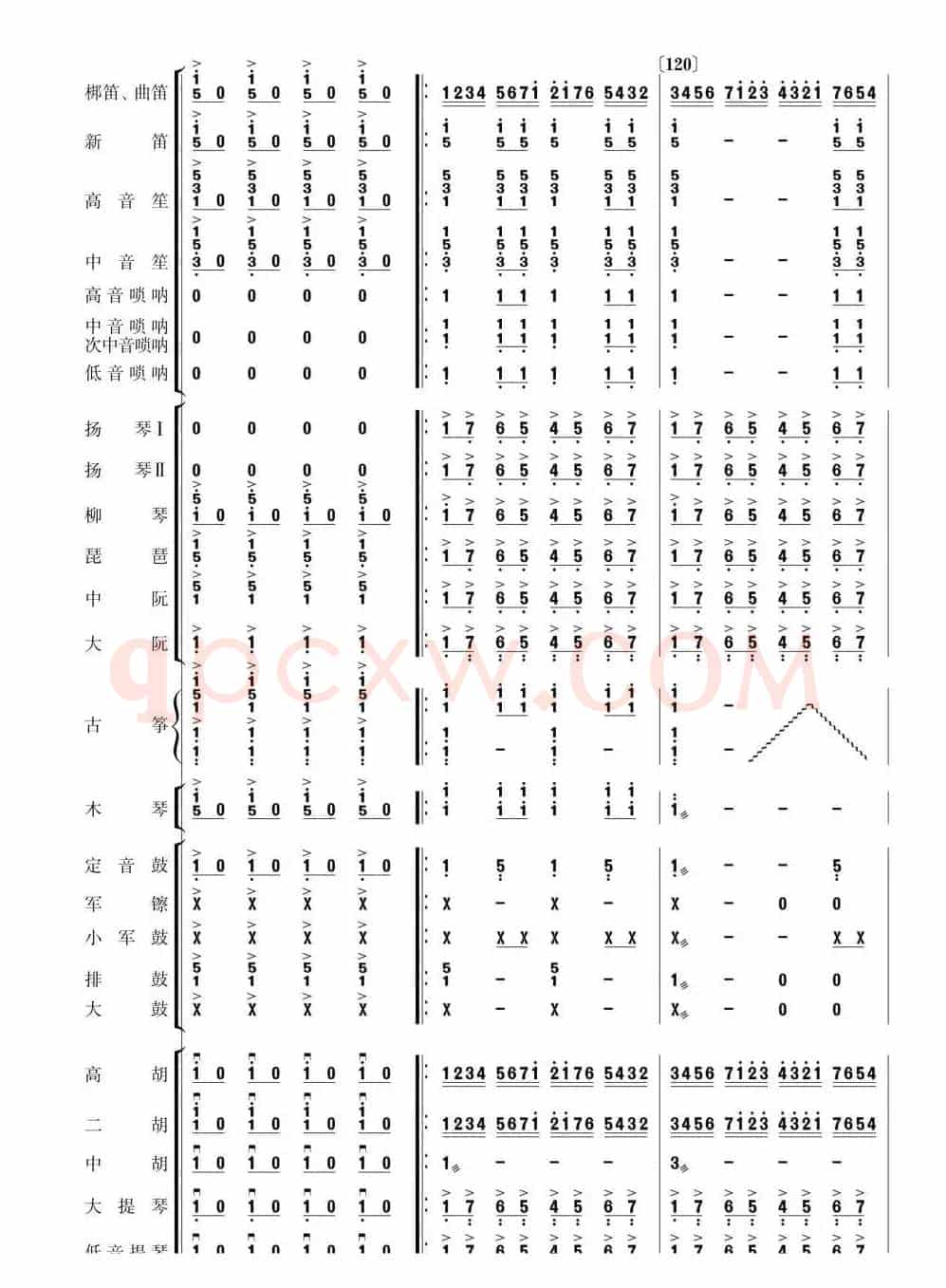 北京喜讯到边寨(民乐简谱总谱)31-33