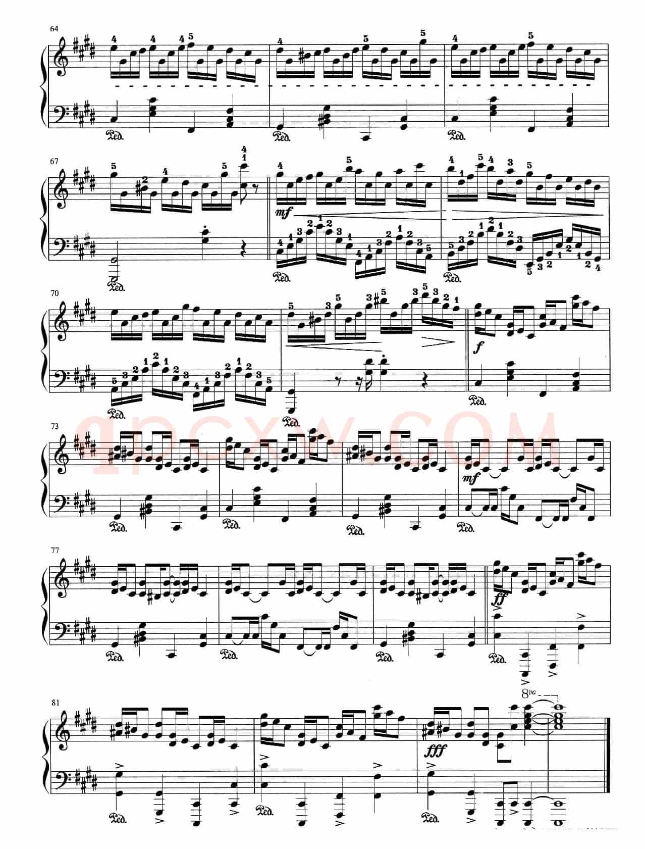 克罗地亚狂想曲（钢琴谱）