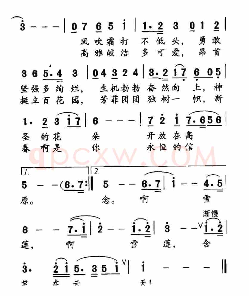 雪莲赞（志同词 田光曲）