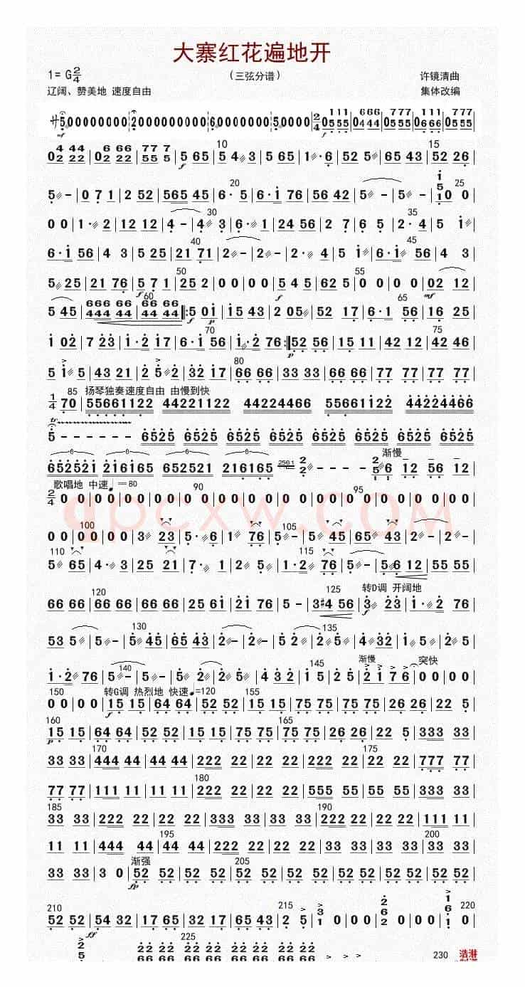 大寨红花遍地开（三弦（修改版））