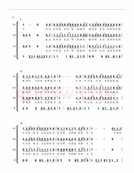 稻香合唱谱厦门六中版（阿卡贝拉）