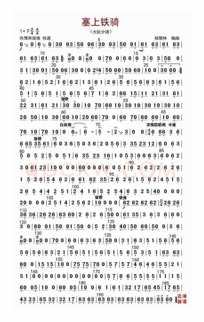 塞上铁骑（大阮分谱）
