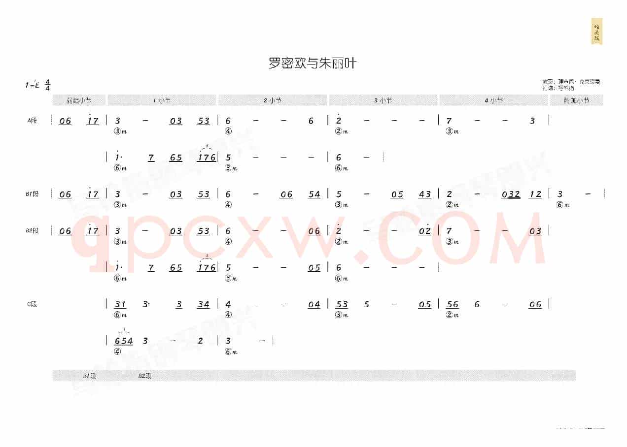 罗密欧与朱丽叶（简和谱）