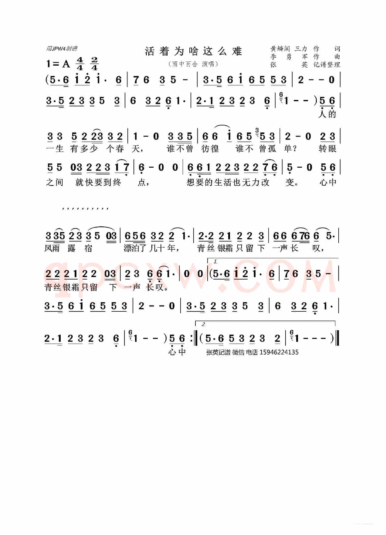 活着为啥这么难（雨中百合）