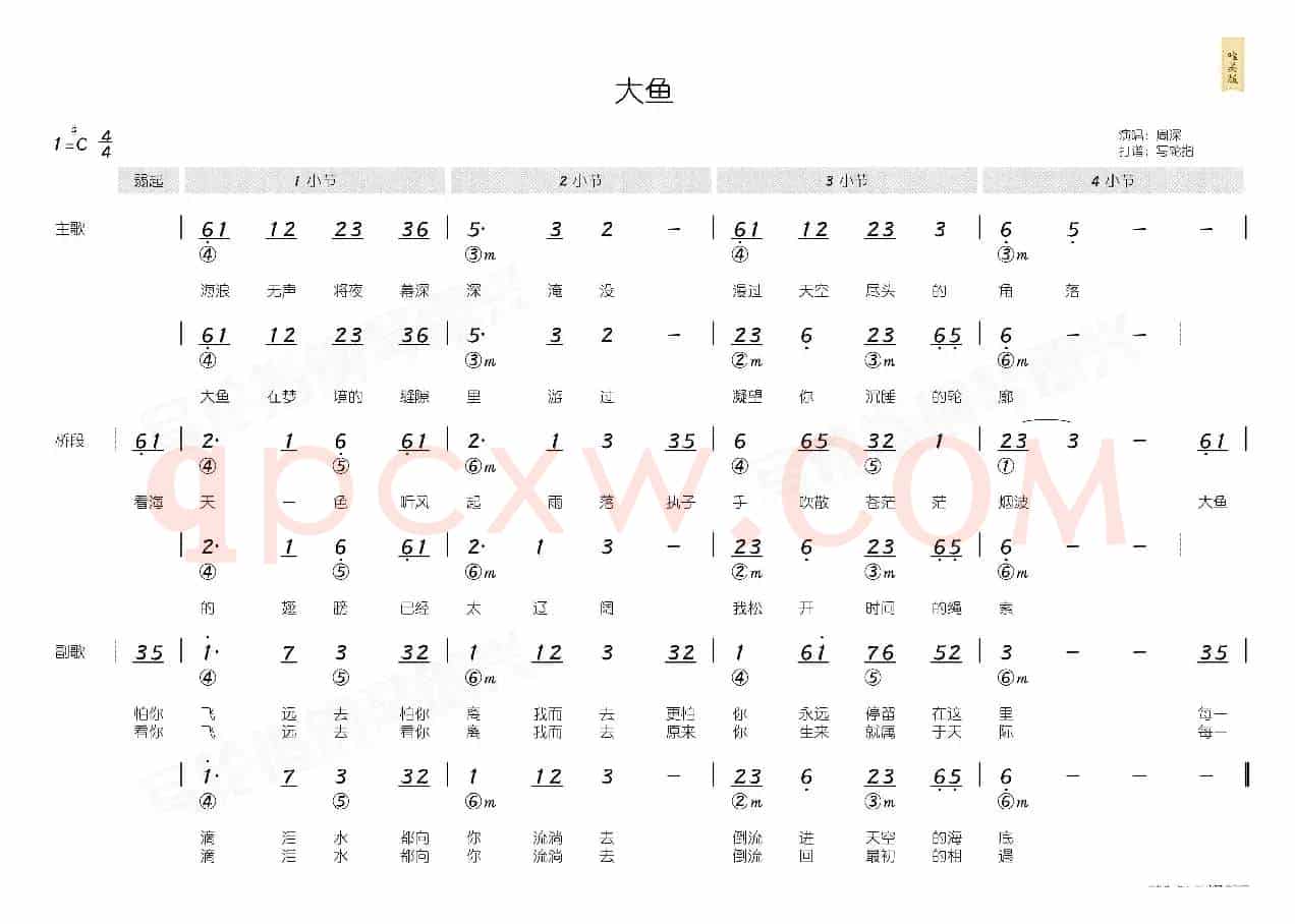 大鱼(简和谱)