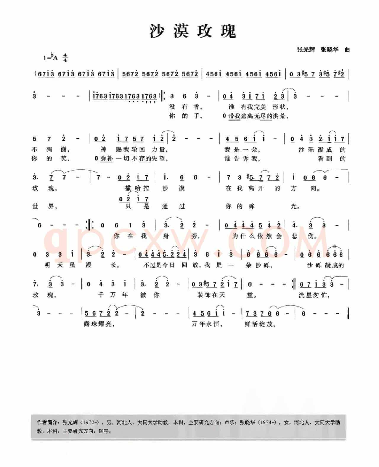 沙漠玫瑰（张光辉词 张晓华曲）