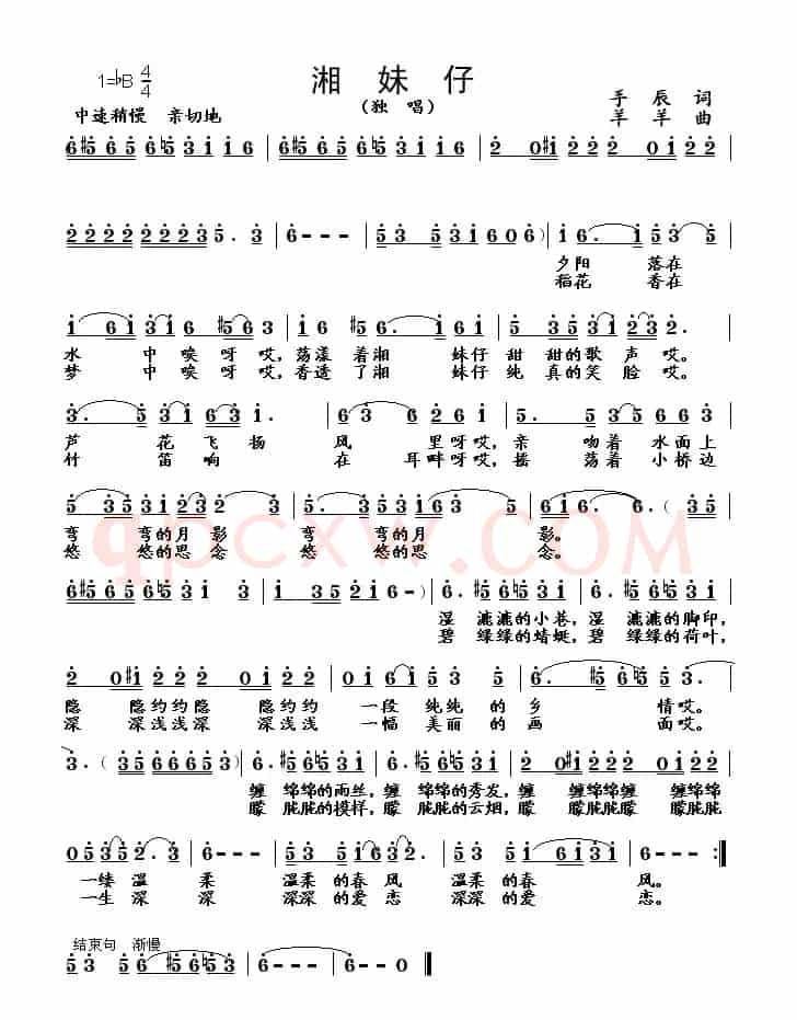 湘妹子（手辰词 羊羊曲）