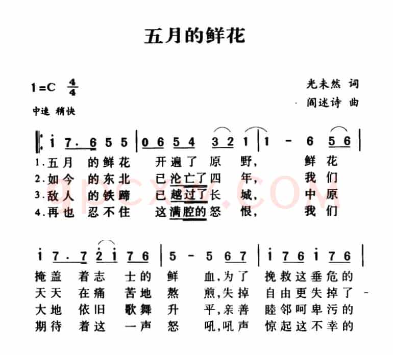 军歌金曲:五月的鲜花