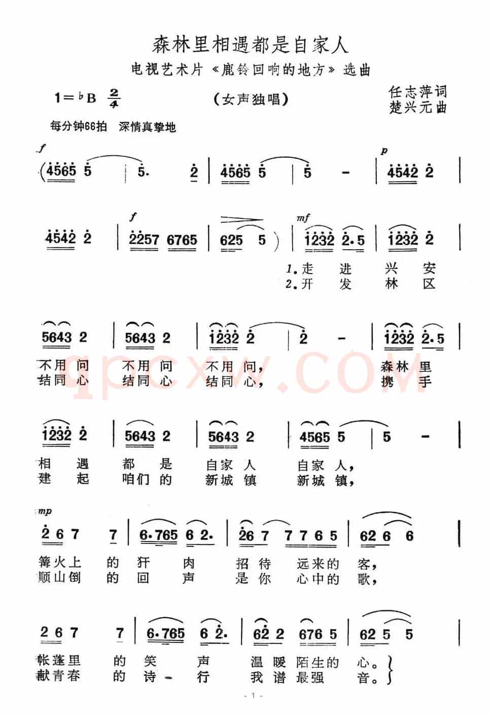 森林里相遇都是自家人（电视艺术片《鹿铃回响起地方》选曲）