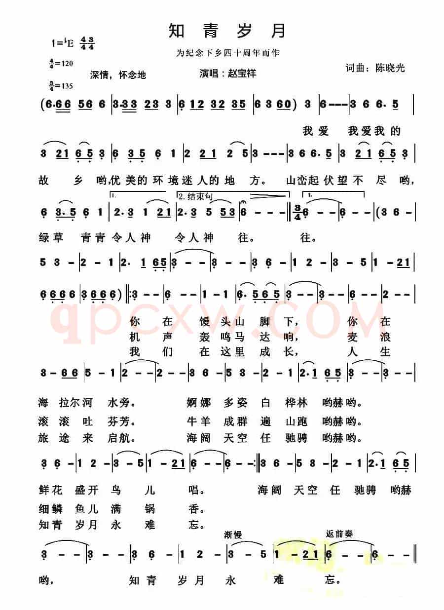 知青岁月（陈晓光 词曲）
