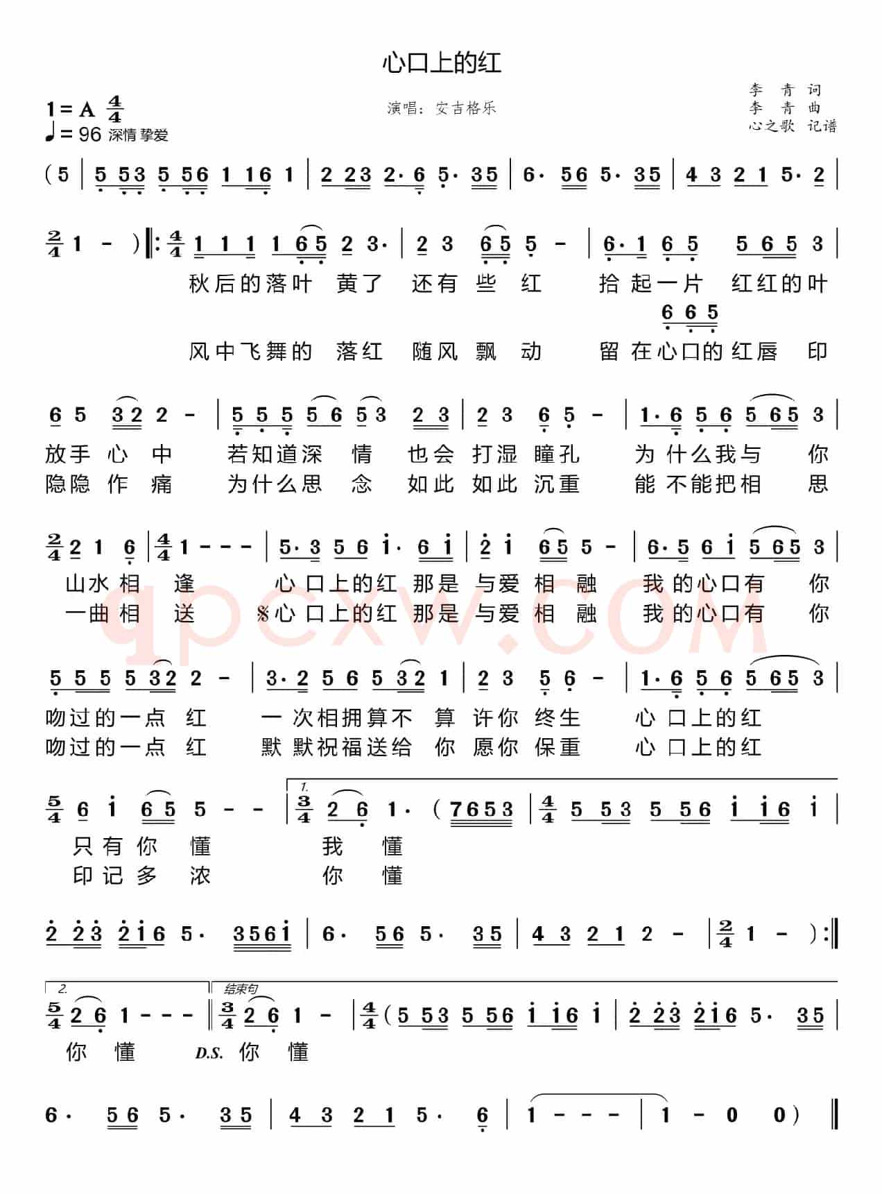 心口上的红（安吉格乐）