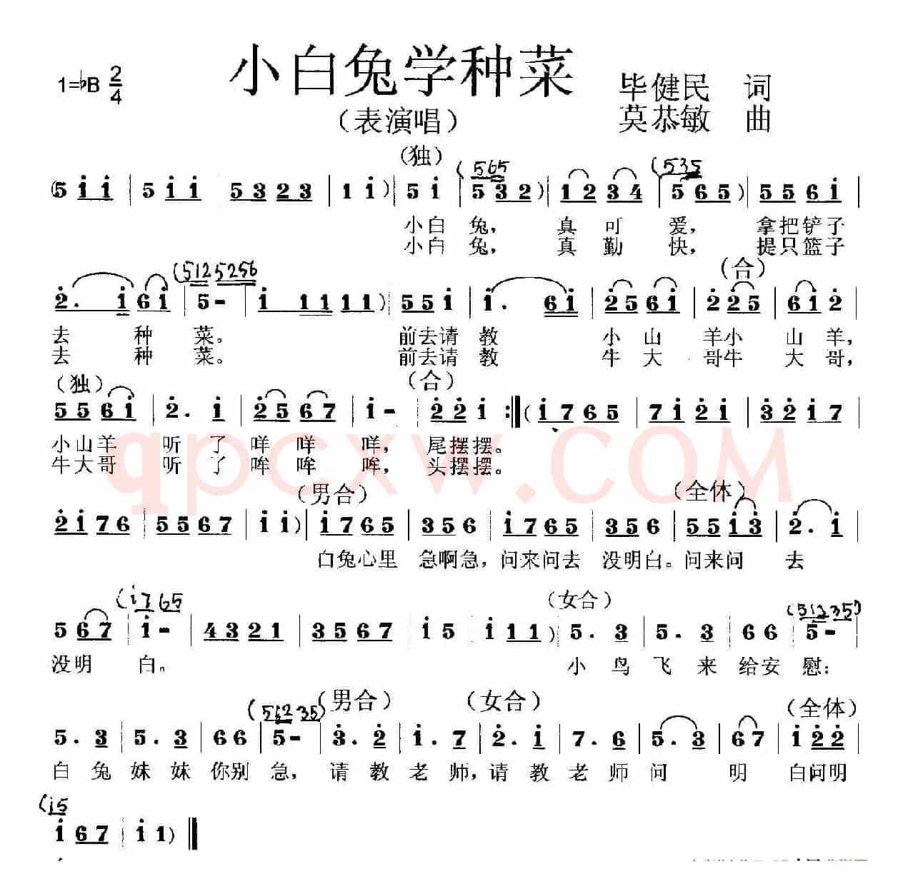 小白兔学种菜 （李知遥  唱）