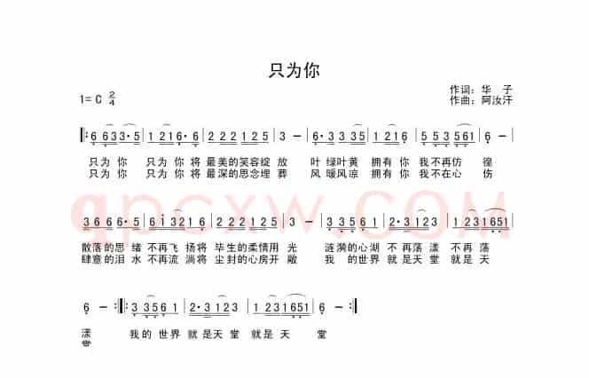 只为你（华子词 阿汝汗曲）