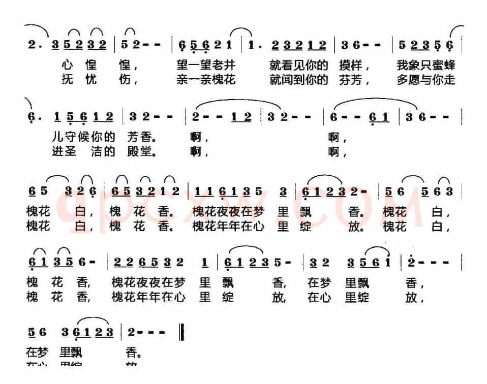 槐花香(天歌词 莫恭敏曲)