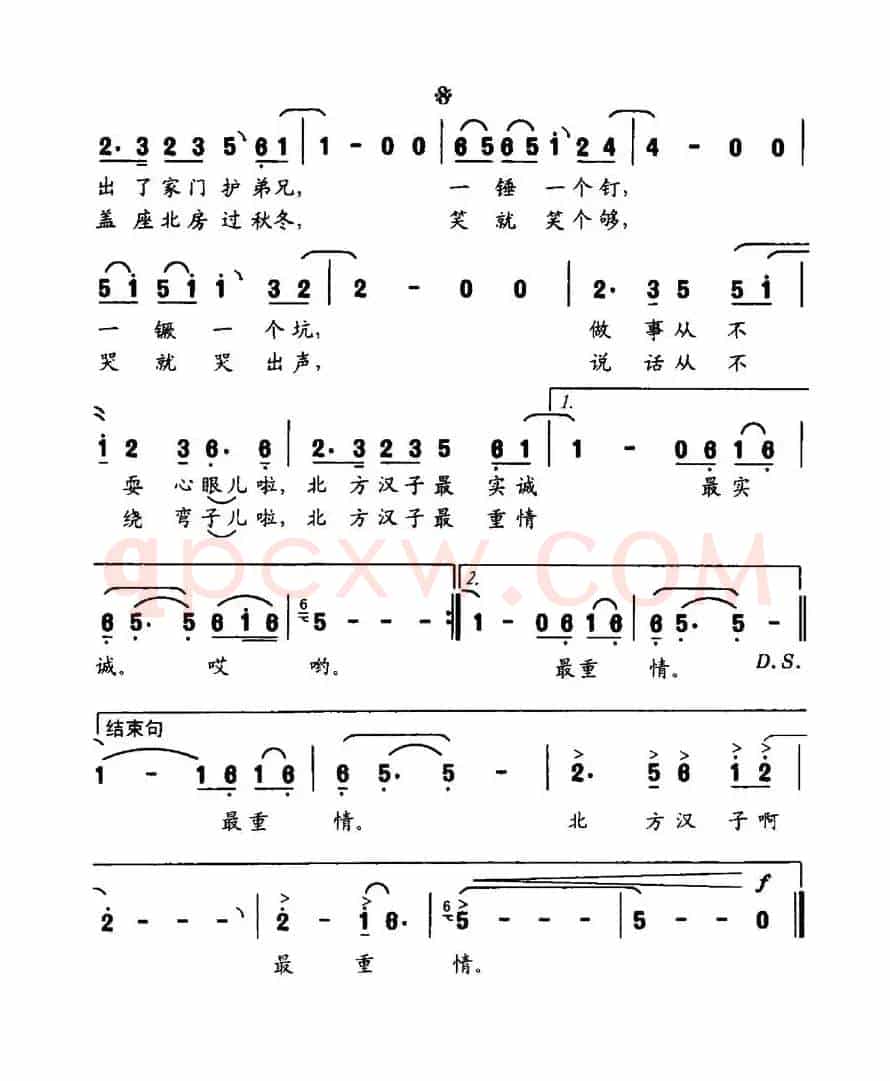 北方汉子（陈宝良词 张文启曲）