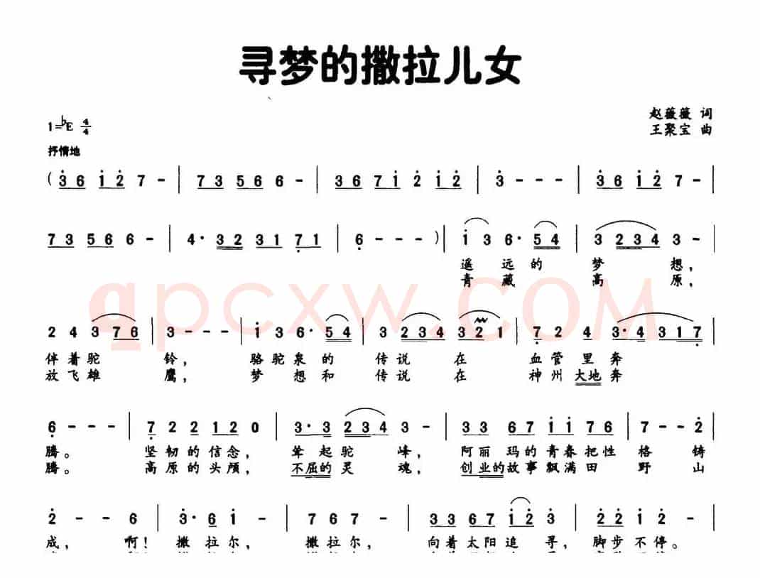 寻梦的撒拉儿女（赵薇薇词 王聚宝曲）