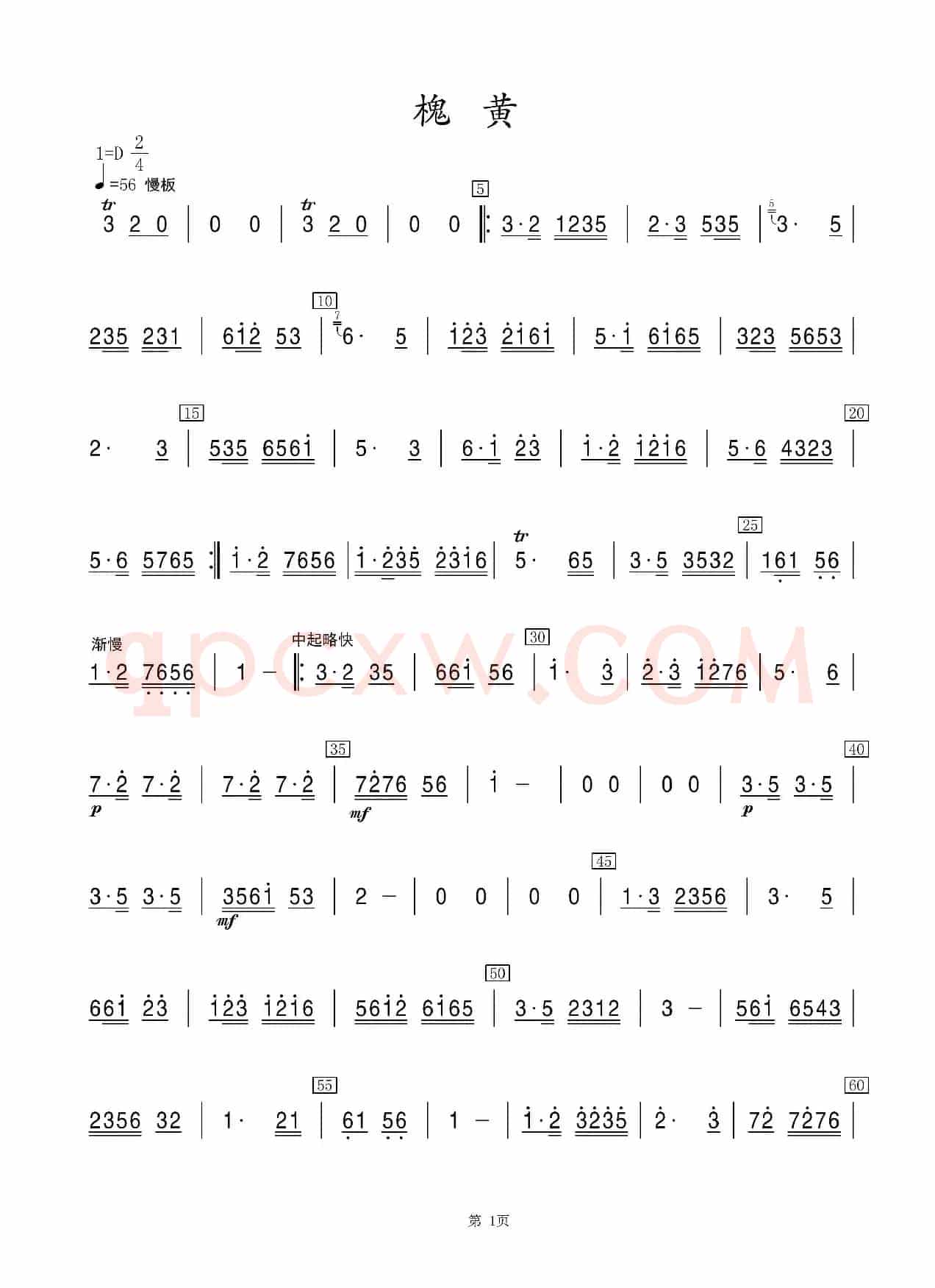 槐黄（竹笛）