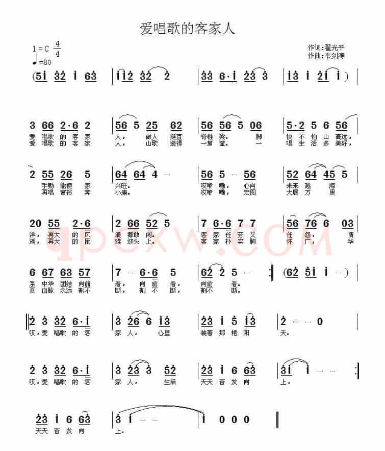 爱唱歌的客家人(翟光平词 韦剑涛曲)