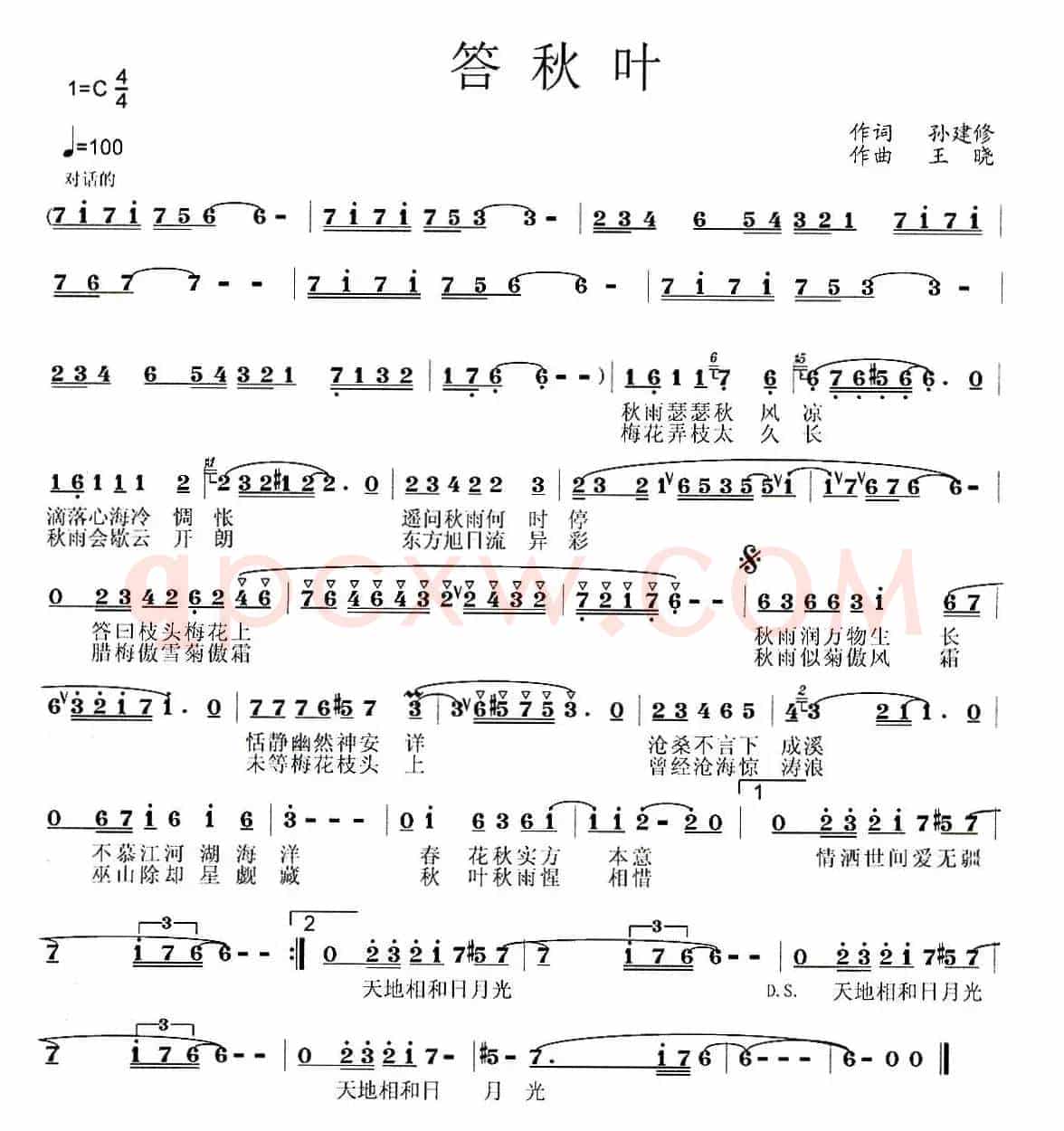 答秋叶