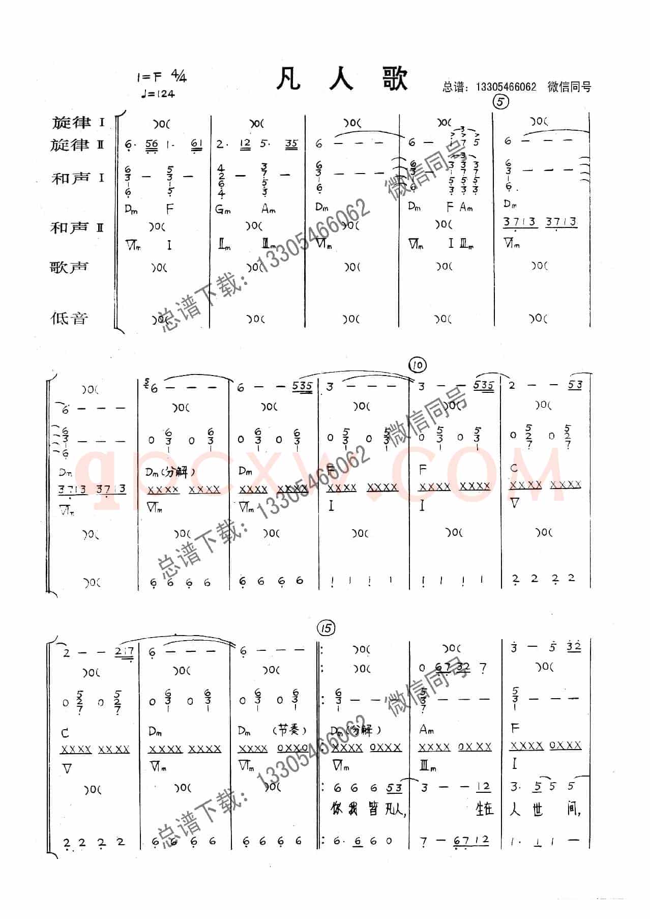 凡人歌（乐队总谱）
