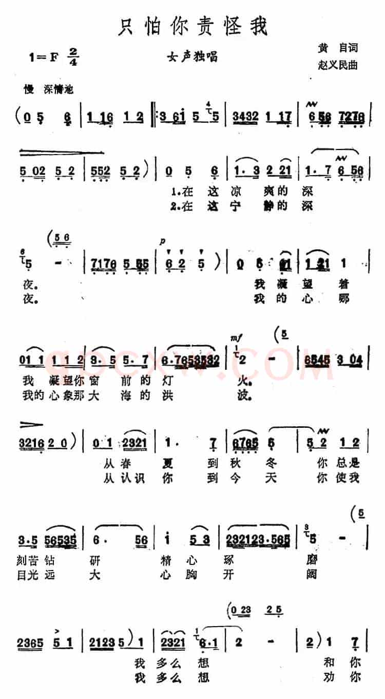 只怕你责怪我 