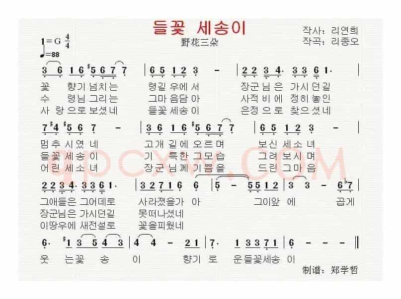 [朝鲜]들꽃 세송이（野花三朵）
