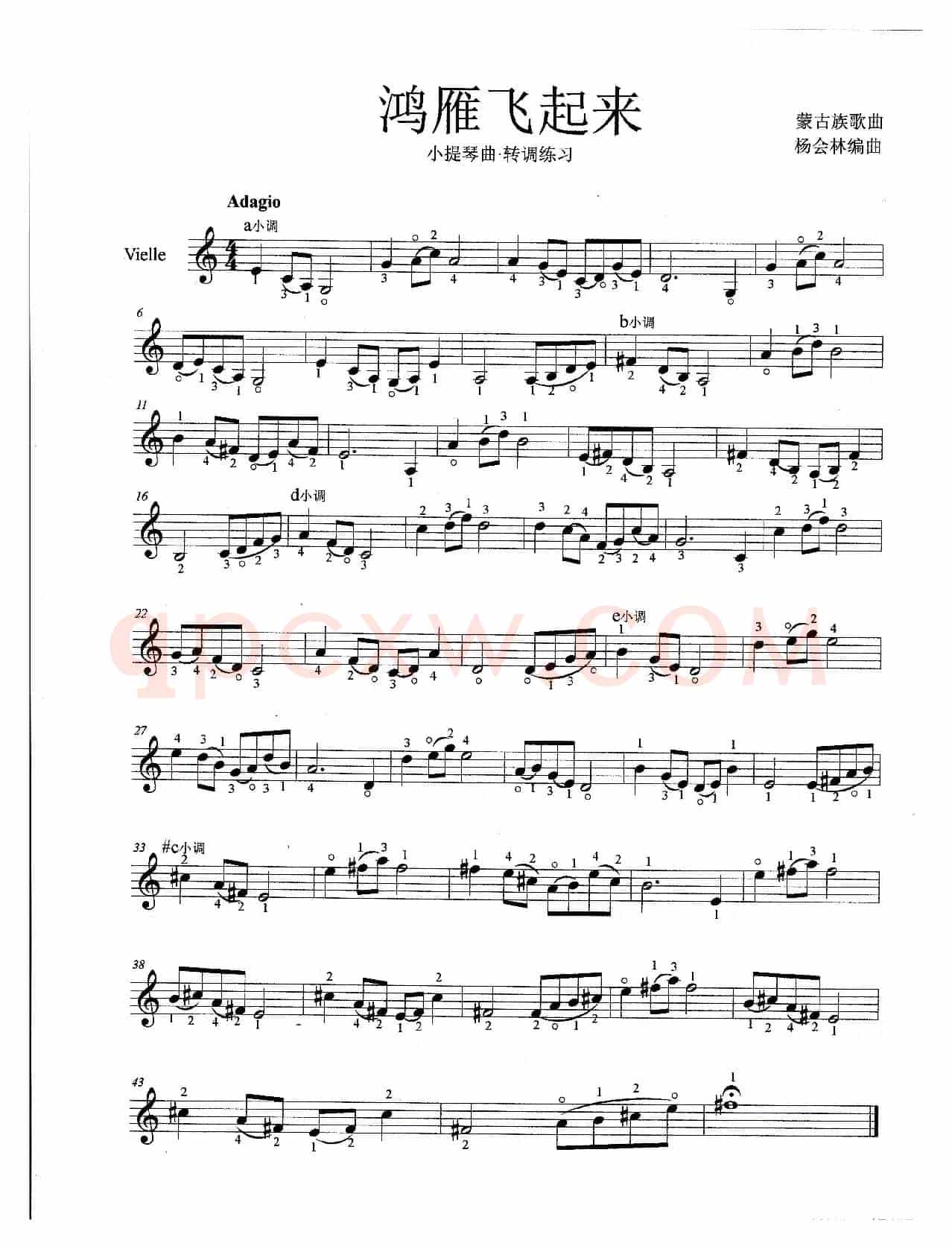 鸿雁飞起来（小提琴曲）