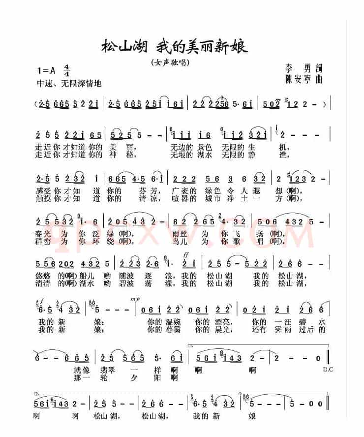 松山湖 我的美丽新娘(李勇词 陈安宁曲)