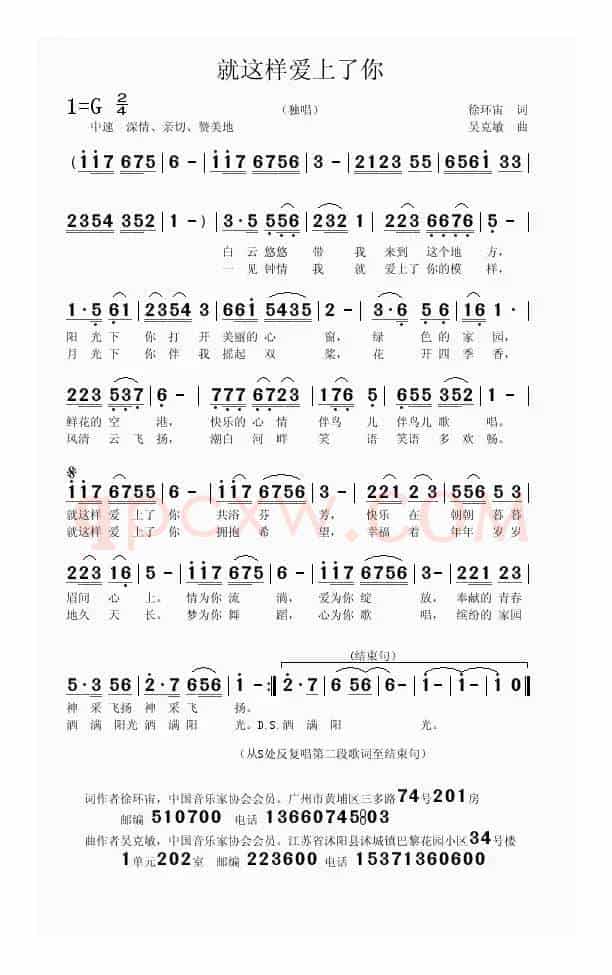 就这样爱上了你（徐环宙词 吴克敏曲）