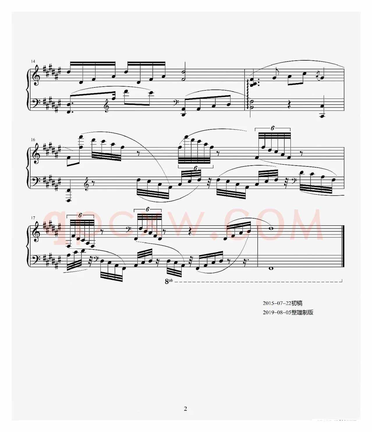 赵胤先钢琴曲谱《渔舟唱晚》