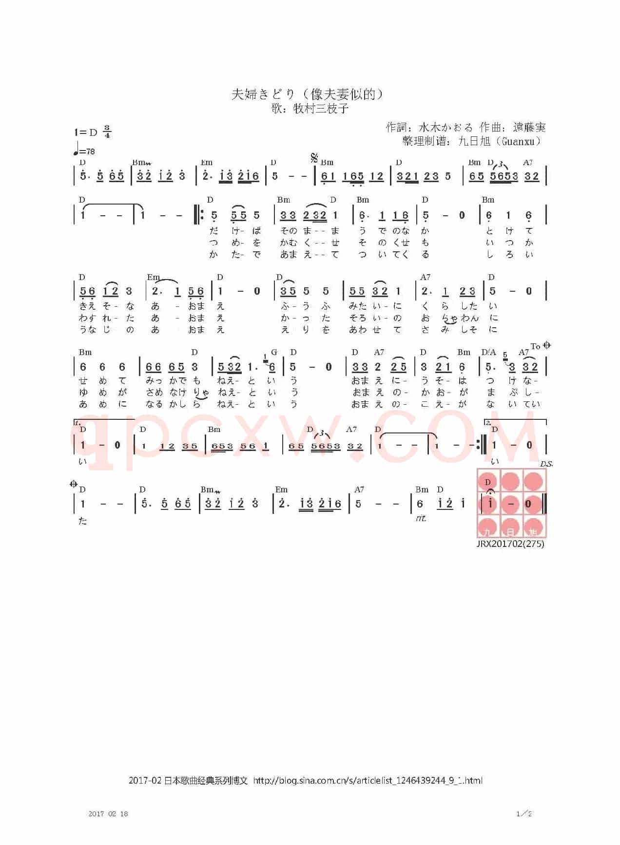 【日】夫婦きどり（像夫妻似的）