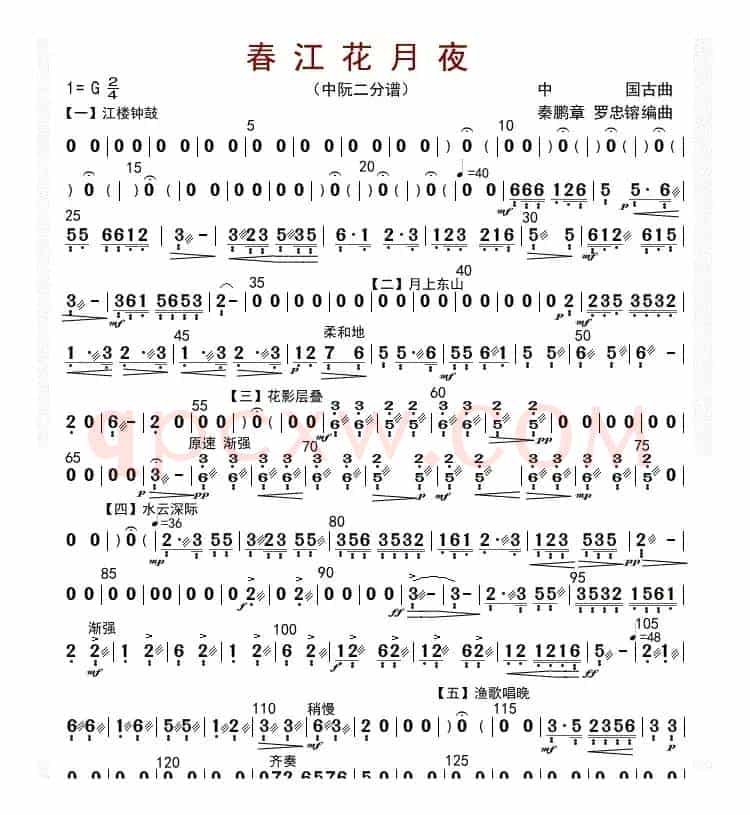 春江花月夜（中阮二分谱）