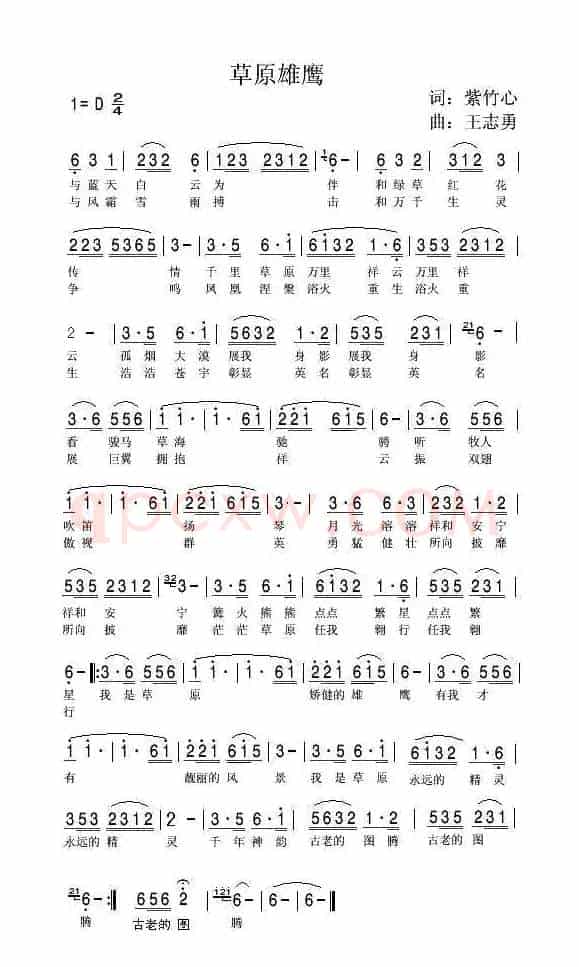 草原雄鹰（紫竹心词 王志勇曲）