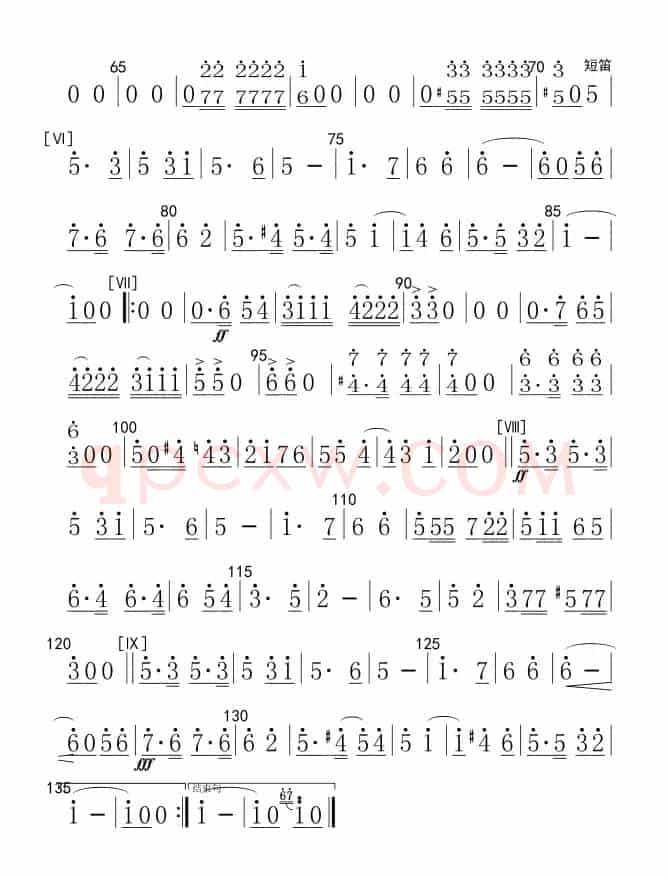 军威进行曲(长短笛分谱)简谱