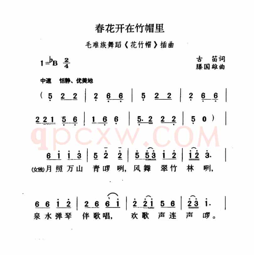 春花开在竹帽里