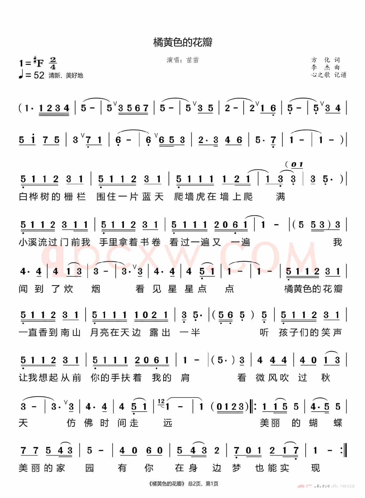橘黄色的花瓣（苗苗）