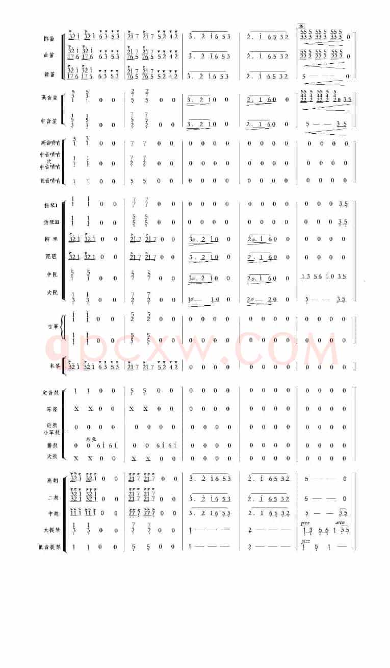 北京喜讯到边寨（总谱）