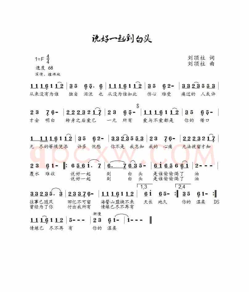 说好一起到白头(刘顶柱演唱)