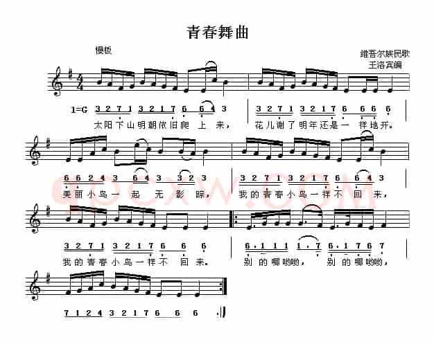 青春舞曲（线、简谱混排版）