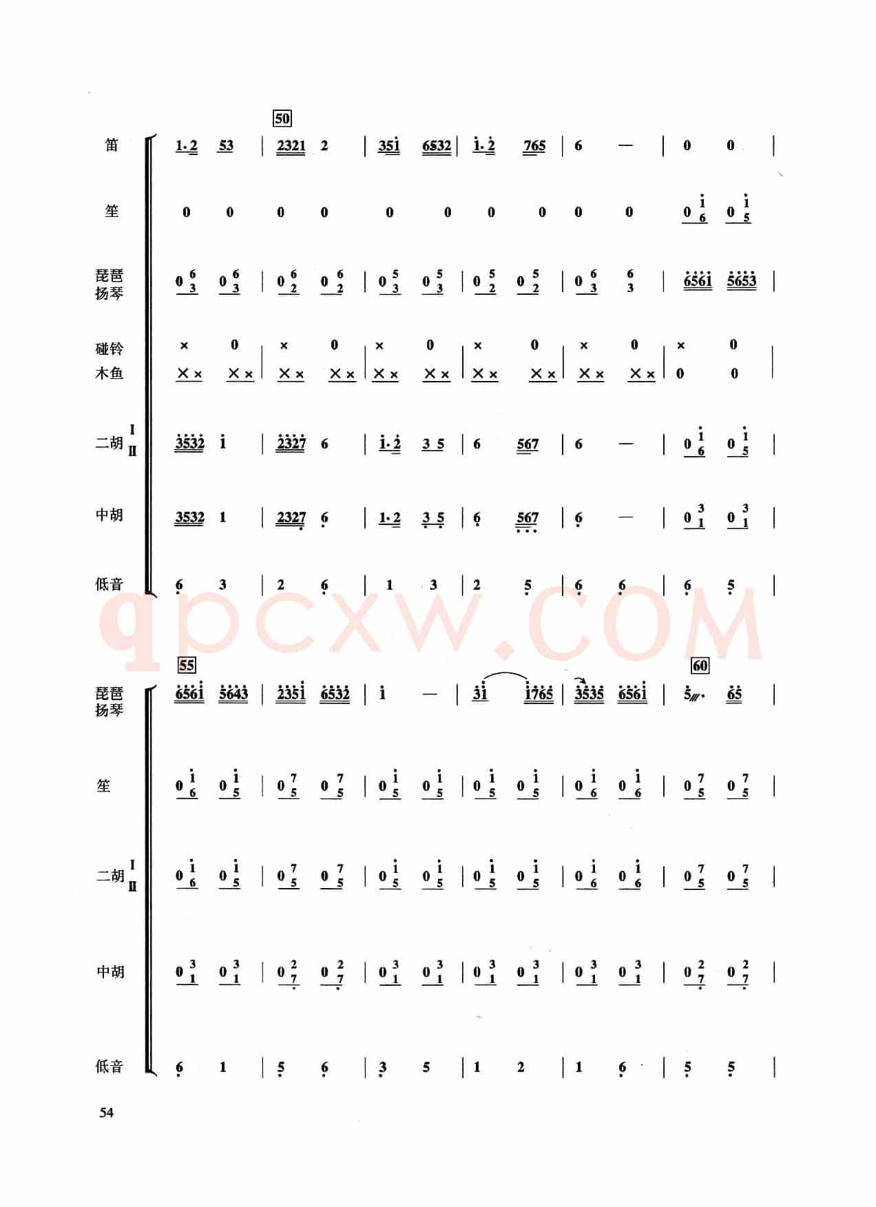 紫竹调（民乐合奏总谱、彭修文编曲版）