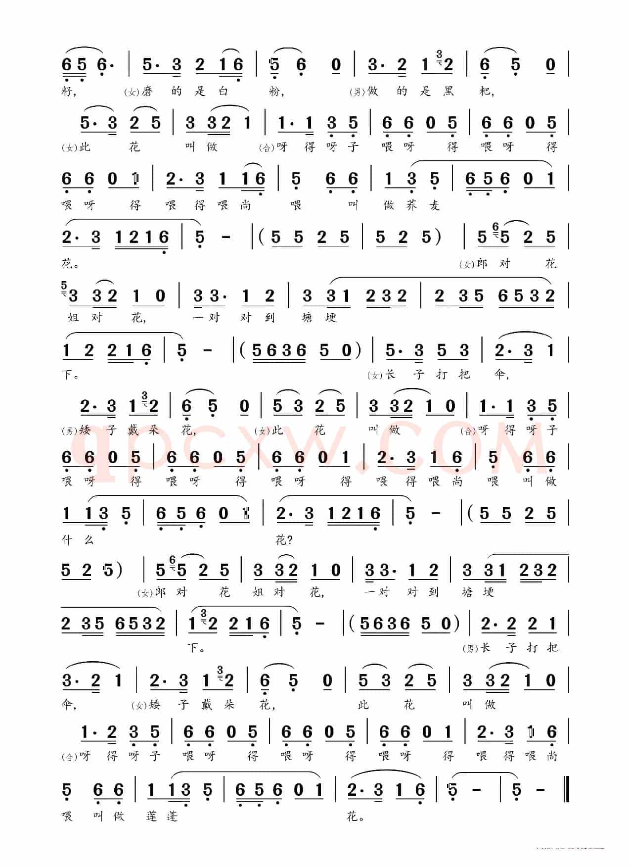 对花