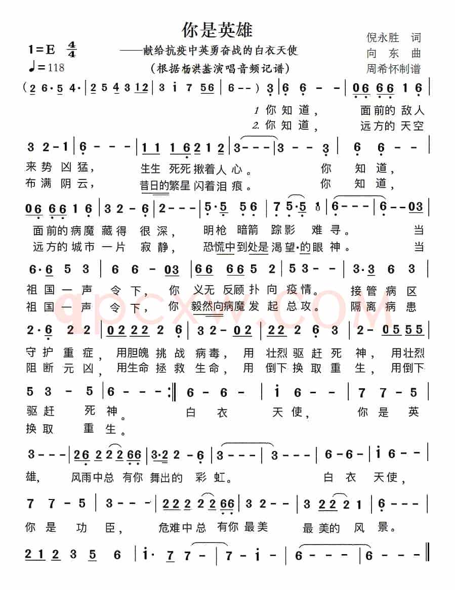 你是英雄（——献给抗疫中英勇奋战的白衣天使）