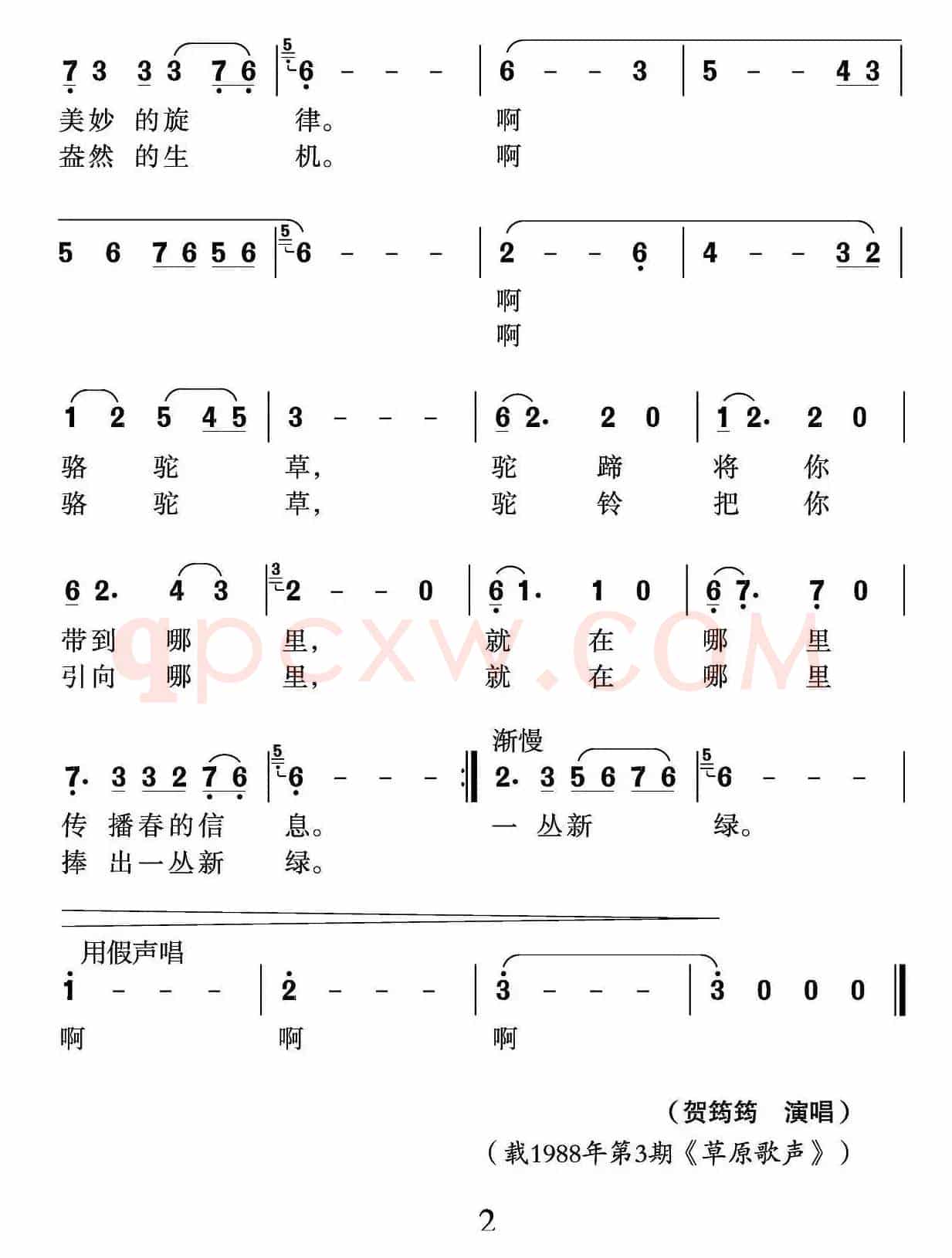 给骆驼草的歌
