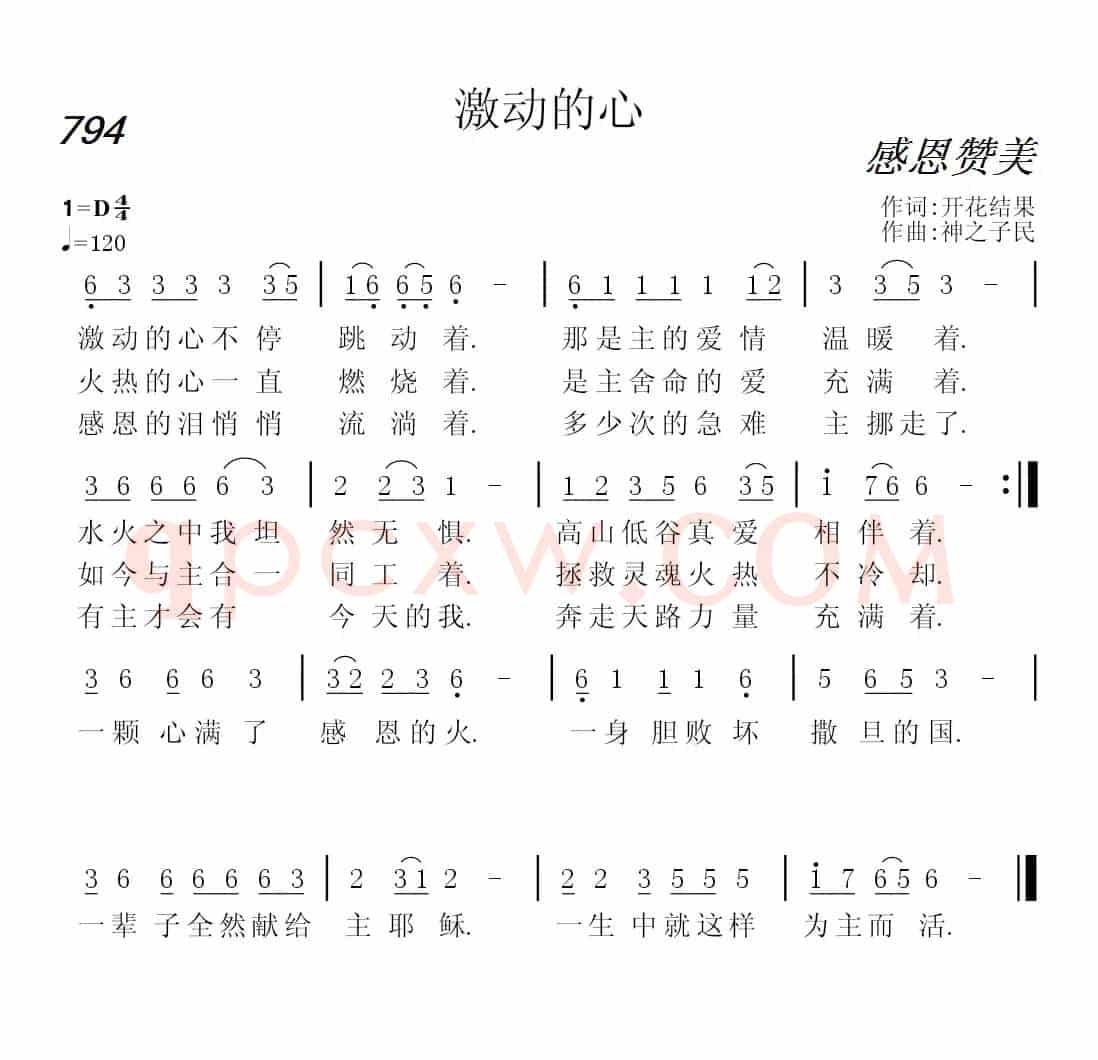 794 激动的心(开花结果词 神之子民曲)